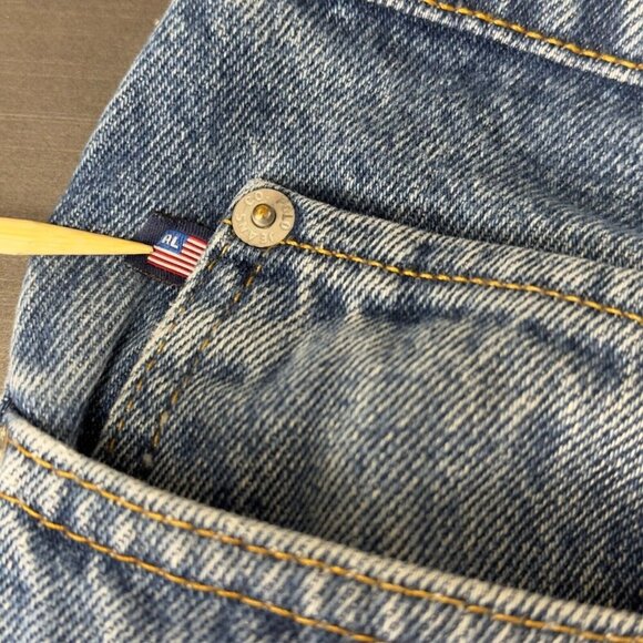 Vintage Polo Ralph Lauren Relaxed Fit Blue Jeans Cut 96572 Baggy Dad Denim - Picture 10 of 12